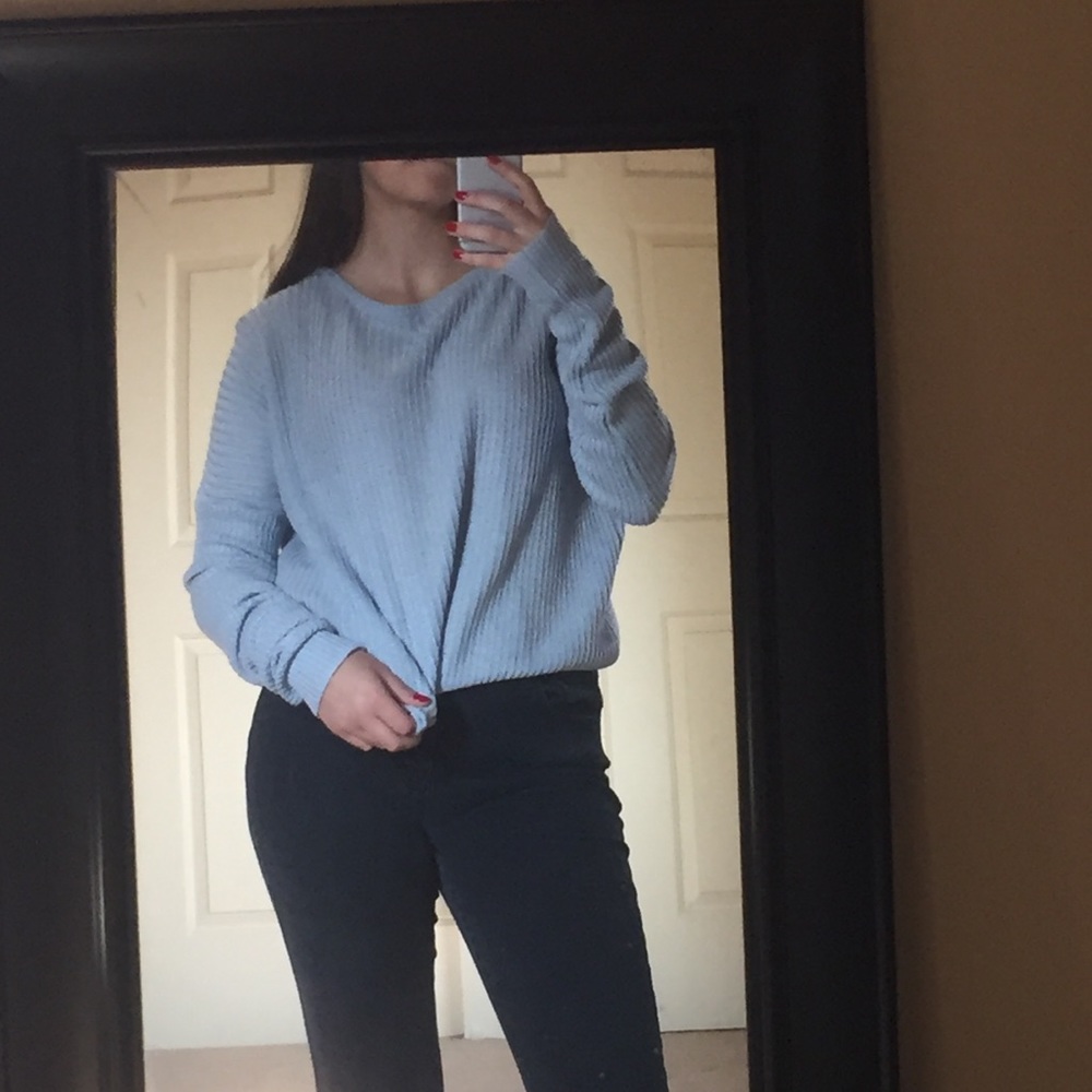 Blue knit sweater